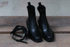 Untitlab matte black strap-on boots with bag AW201301 PU1